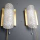 Pair of brass and glass wall lights by Fischer Leuchten, 1960s