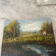 Oil on canvas - Impressionist landscape with a palette knife - House