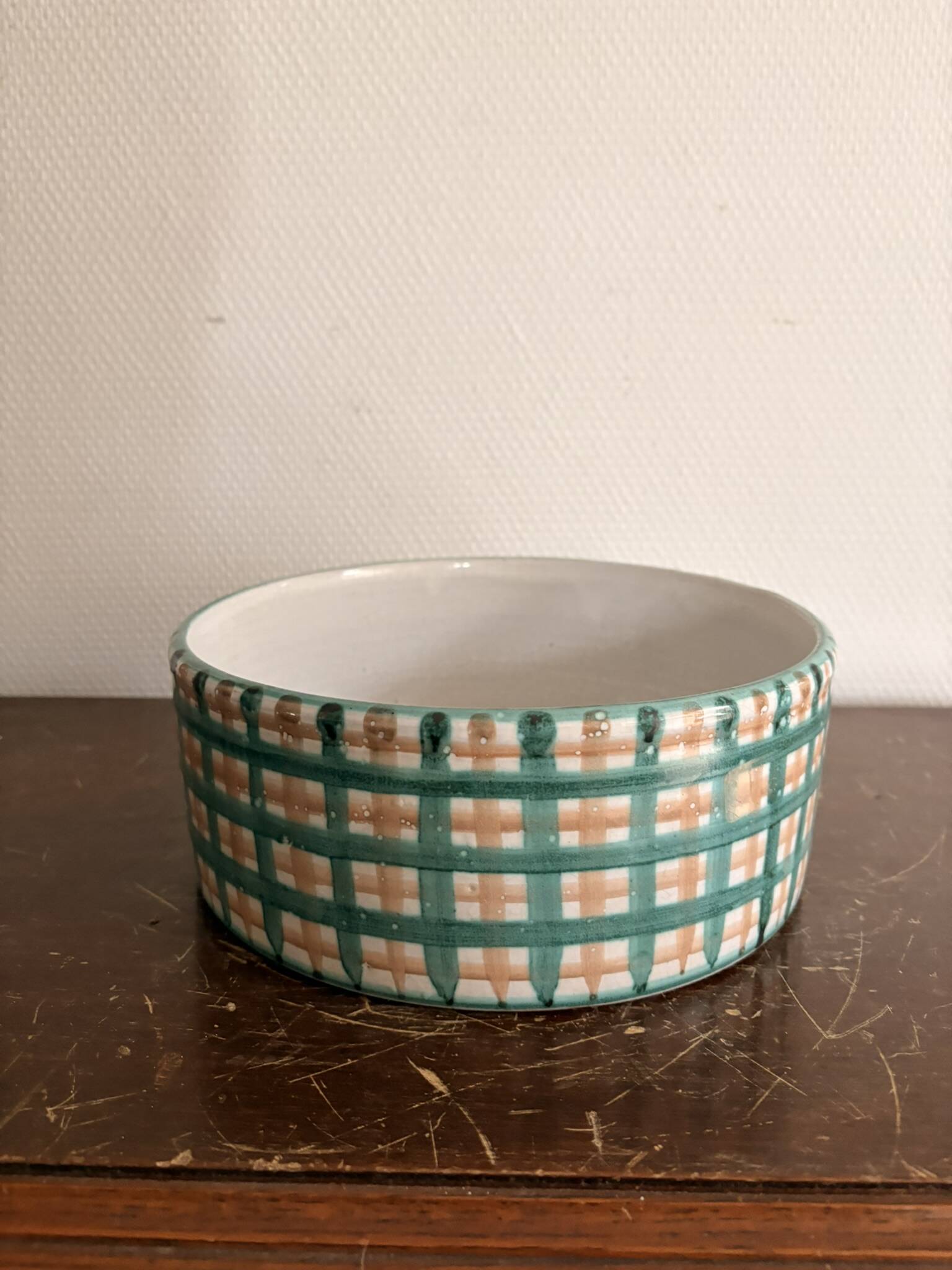Bowl Flat Salad Bowl Terracotta Signed Robert Picault Vallauris 1950