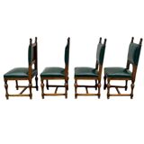 Ensemble de quatre chaises de salle à manger en chêne