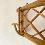 Porte manteau en rotin et métal