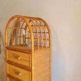Vintage rattan wardrobe