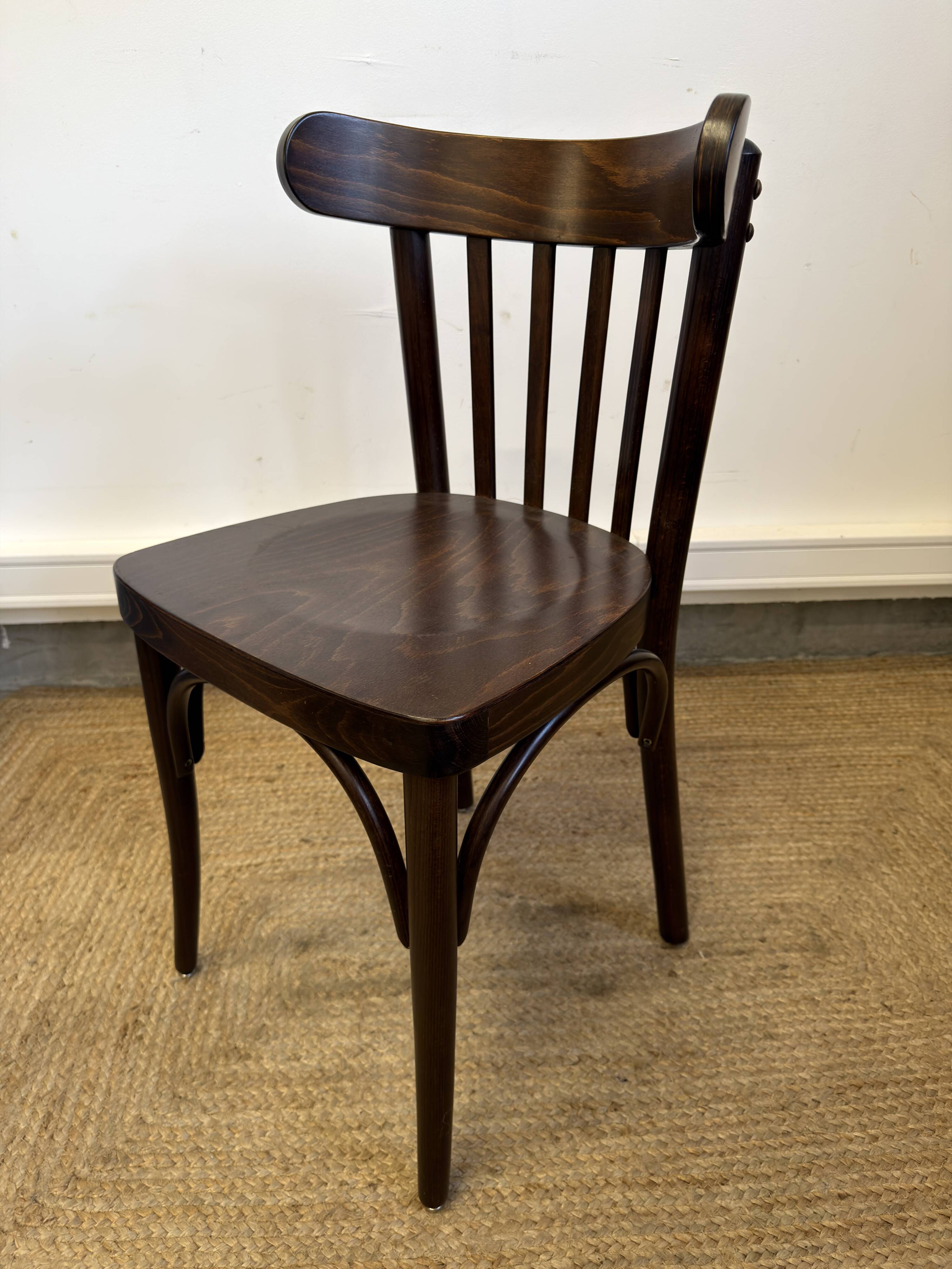 Curved wooden bistro chair – Baumann / Thonet style – 1950s-60s