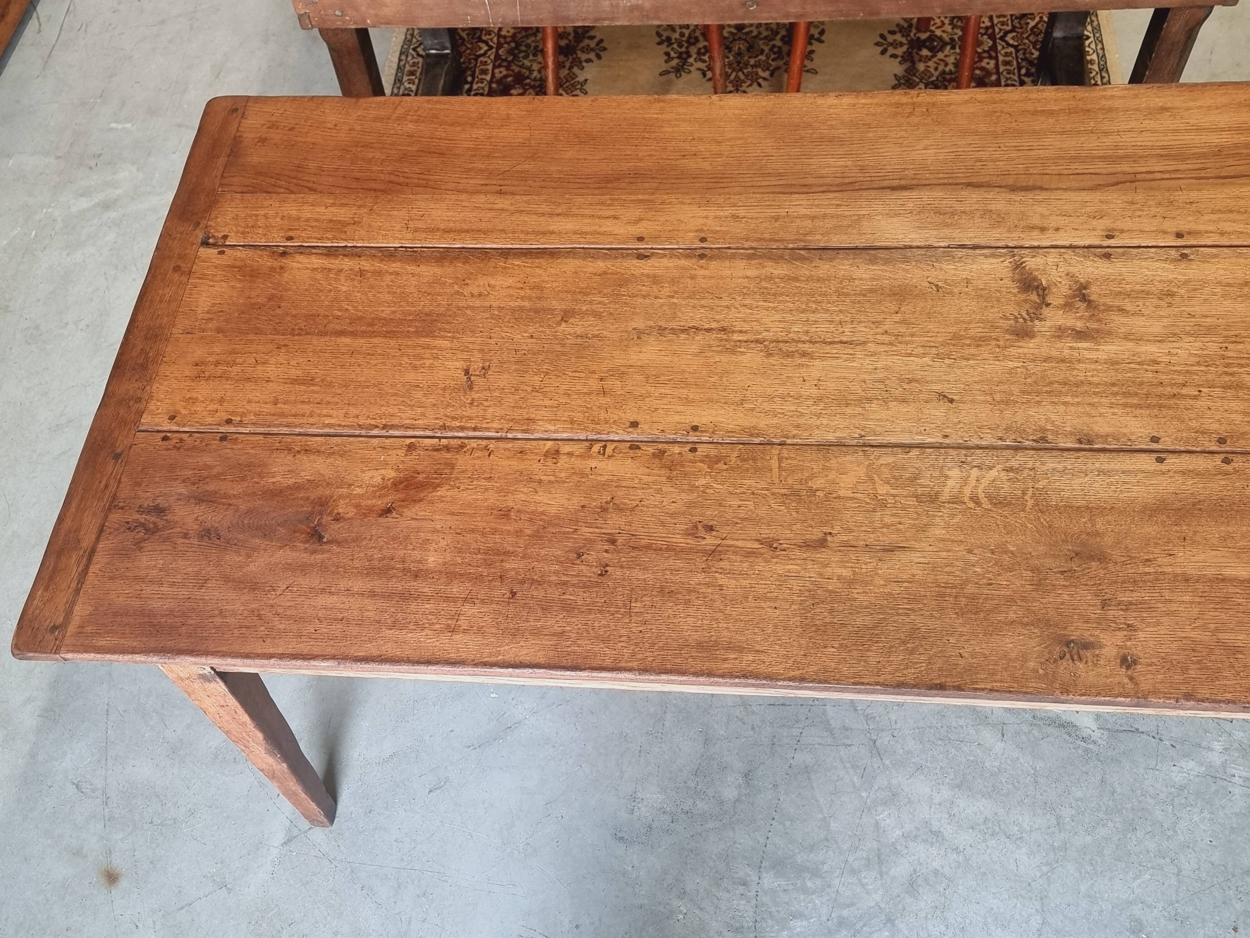 Antique dining table, rural oak table 90 x 200 cm