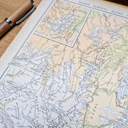 Map of the mountain ranges of France, original printed in 1896