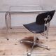 Desk table 120x76cm chrome metal and glass