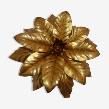 Applique fleur métal doré  années 60-70