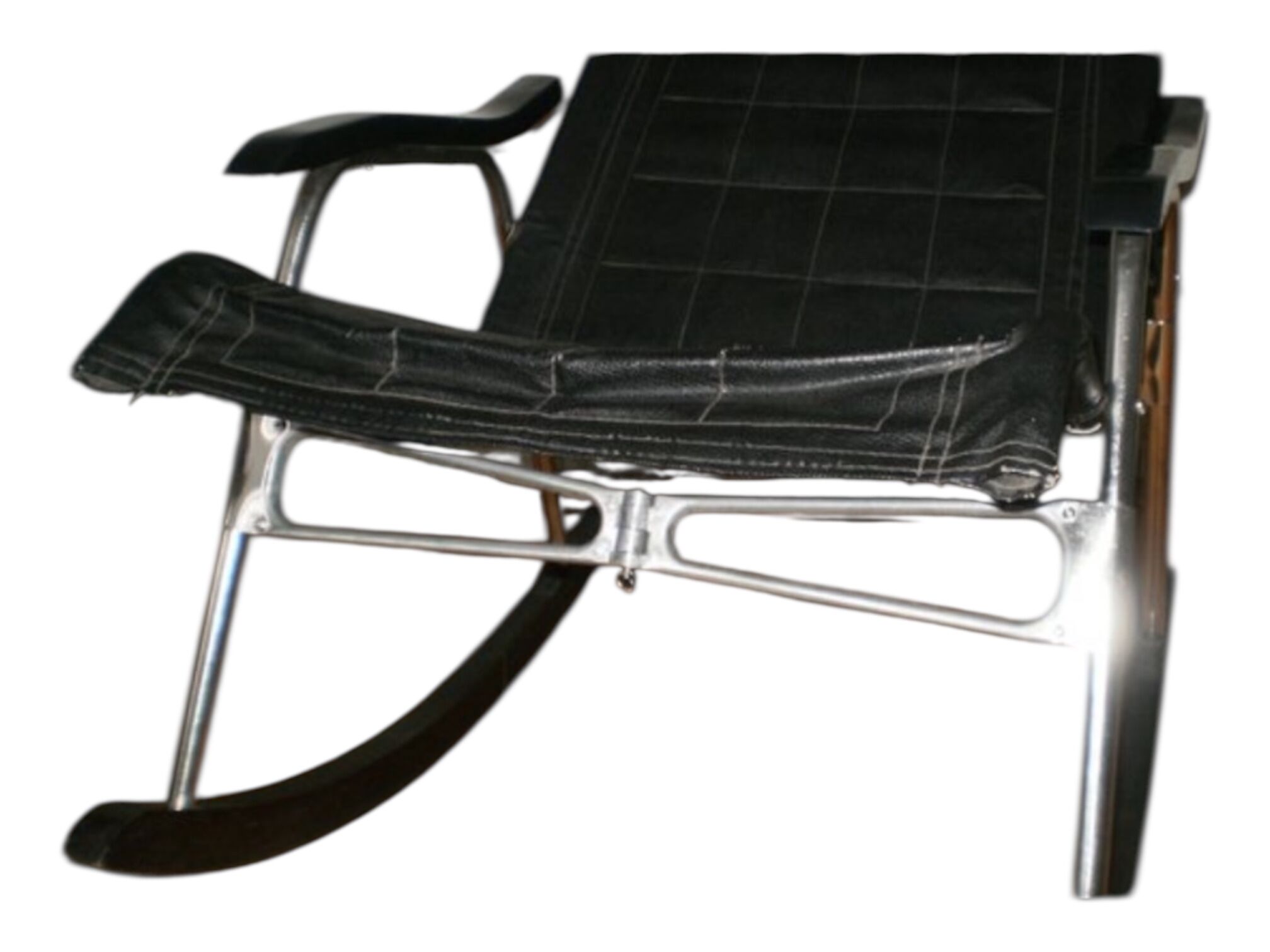Rocking chair by Takeshi Nii - Leather and wood - 60s
