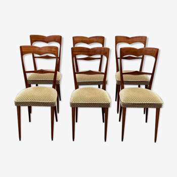 Lot de 6 chaises en teck vintage 1960
