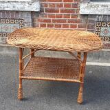 Vintage rattan table