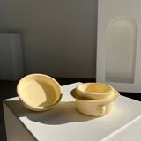 Glazed light yellow ceramic terrine