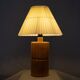 Cylindrical table lamp made of solid turned wood, France, 1970.