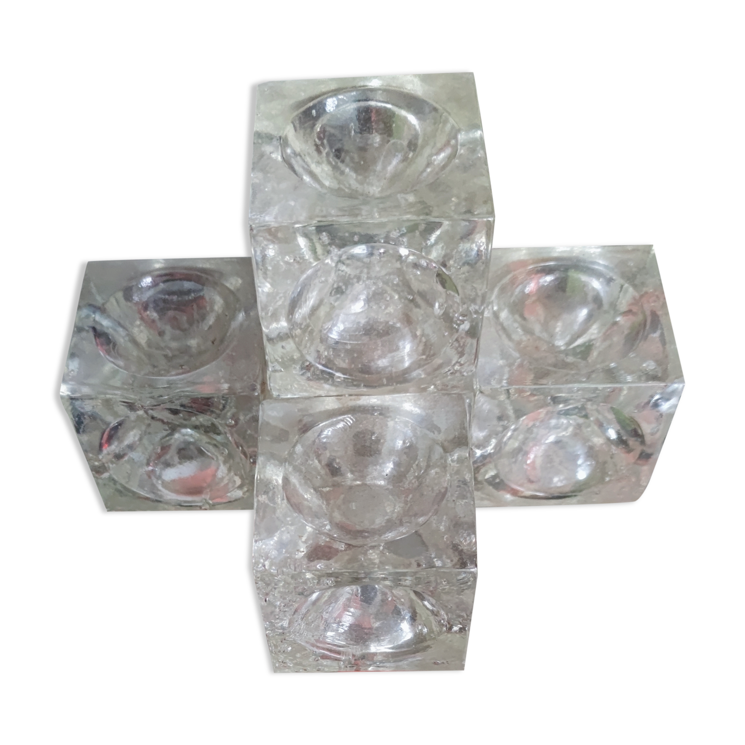 Ice cube glass lamp, circa 1960