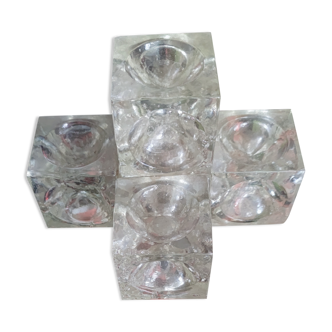 Glass ice cube lamp circa 1960