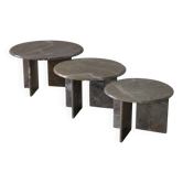 Ensemble de 3 tables basses en marbre - Italie années 1970
