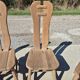 Set 4 vintage brutalist dining chairs De Puydt Belgium solid oak