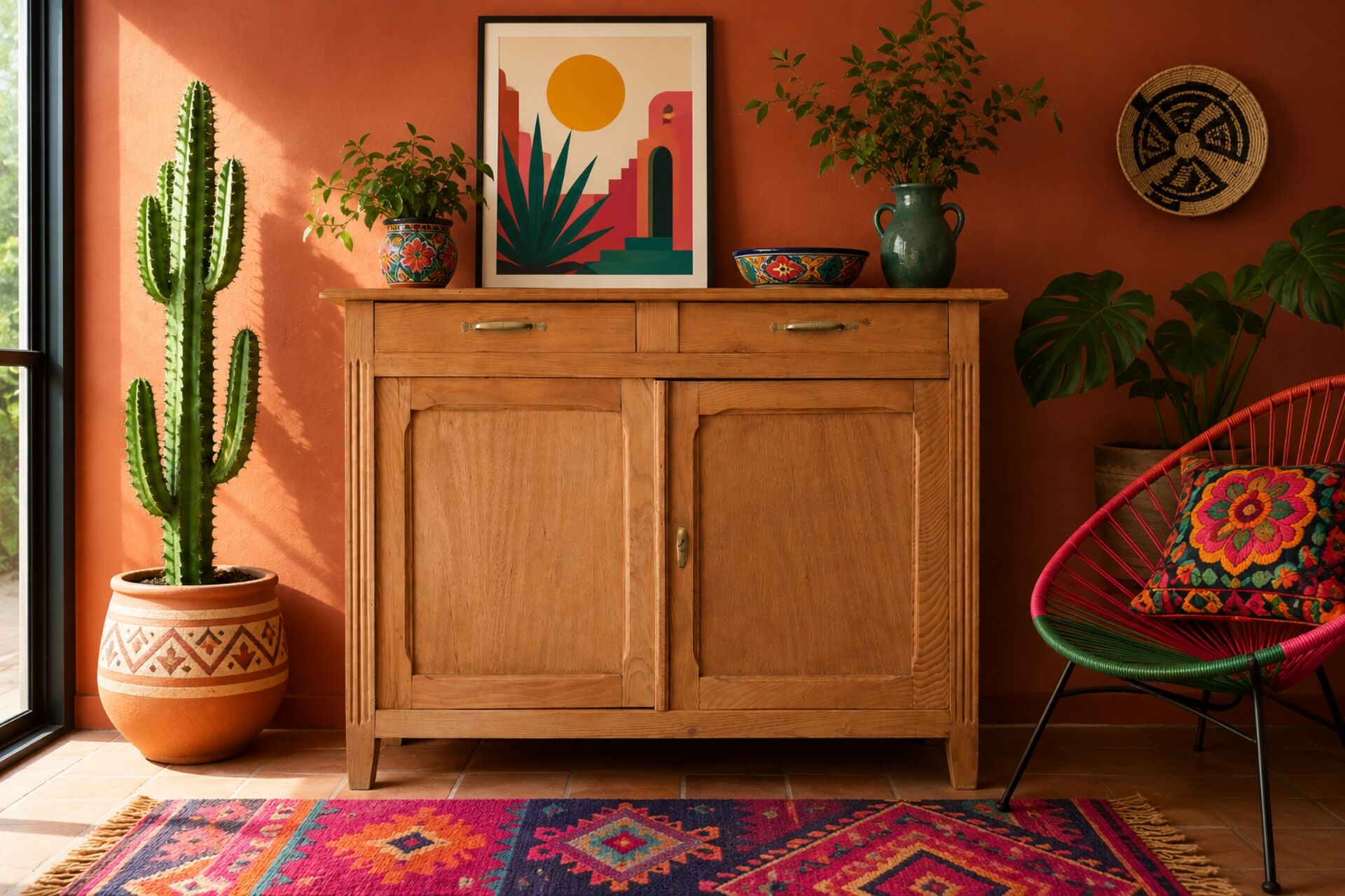 Antique solid wood sideboard – bohemian chic spirit
