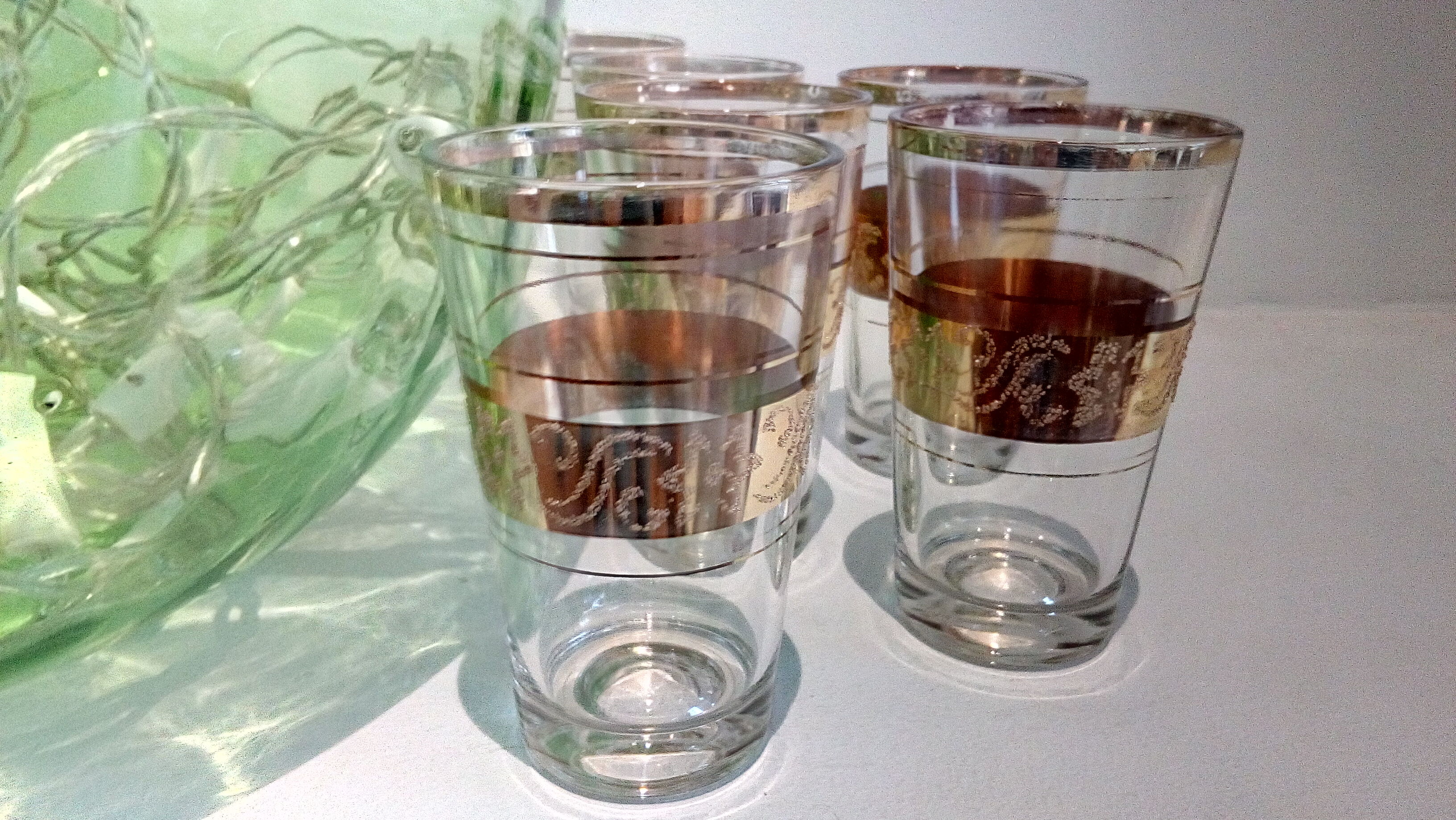 Set of 6 gold aperitif tea glasses - granita