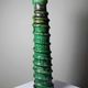 Large Tamegroute candlestick in green glazed terracotta, Morocco, 1960s-1970s.