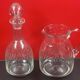 Carafe and water pot crystal cut 20th decanter, guest room decor