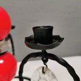 Wrought iron candle holder for 4 candles. by Erik Höglund in the 1960s