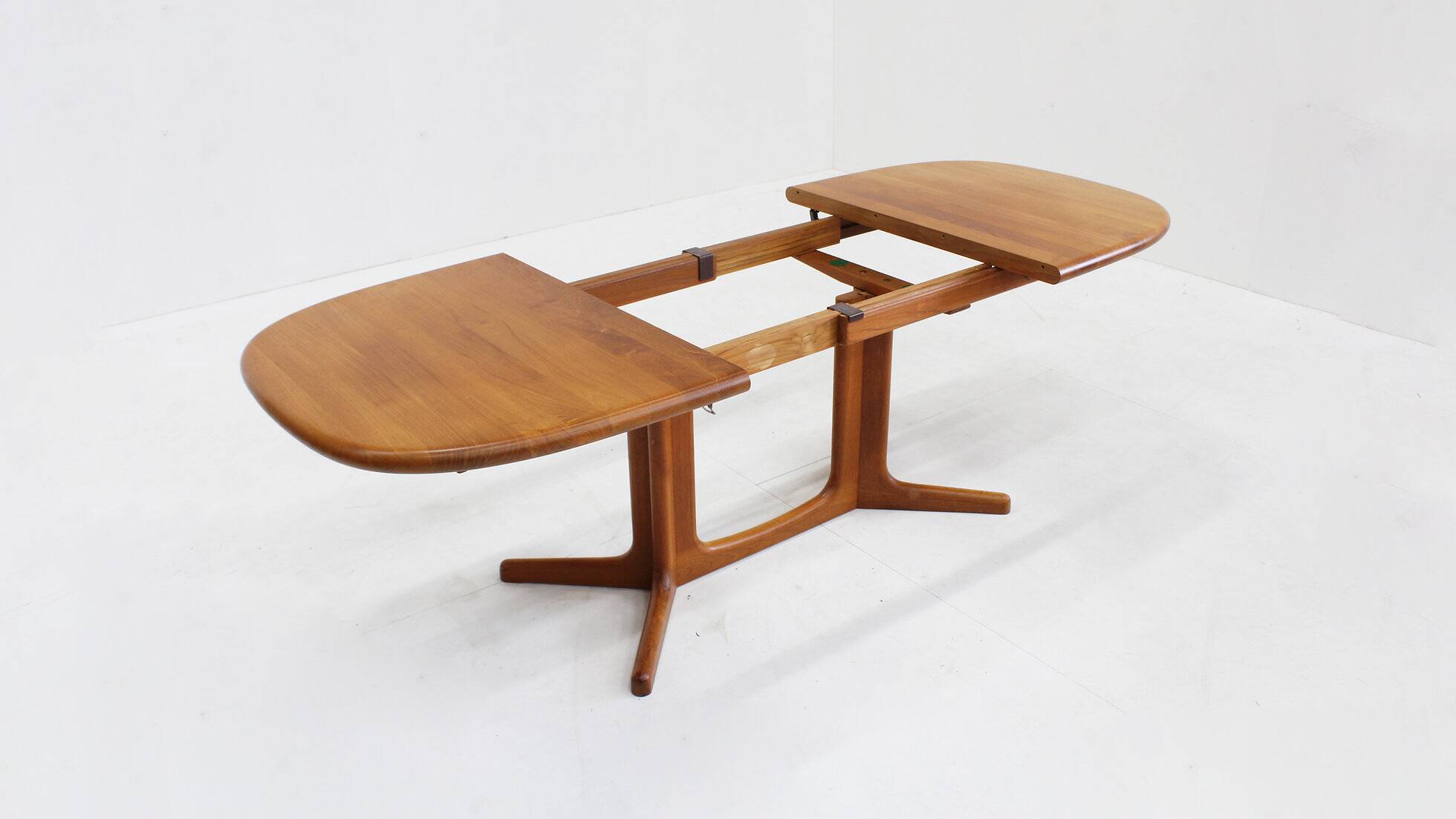 Vintage Glostrup Danish oval extendable dining table solid teak 1960s