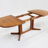 Vintage Glostrup Danish oval extendable dining table solid teak 1960s