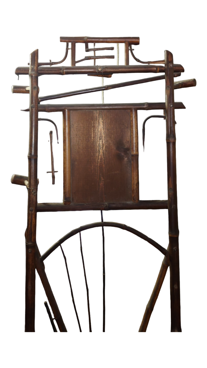 Bamboo coat rack with late nineteenth mirror