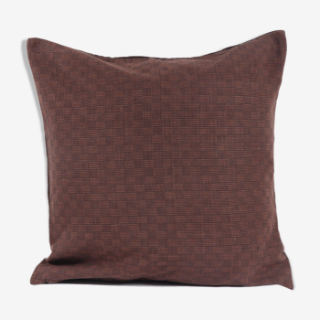 Brown hand-woven cushion cover