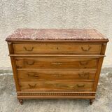 Louis XVI style chest of drawers with marble top