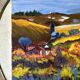 Oil painting on canvas Provencal landscape South Vintage