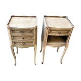 Pair of bedside table louis xv in clear raw chene