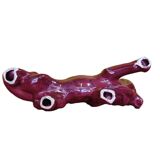 French Art Deco red glazed Ceramic Statue Of A Lion, 1930s