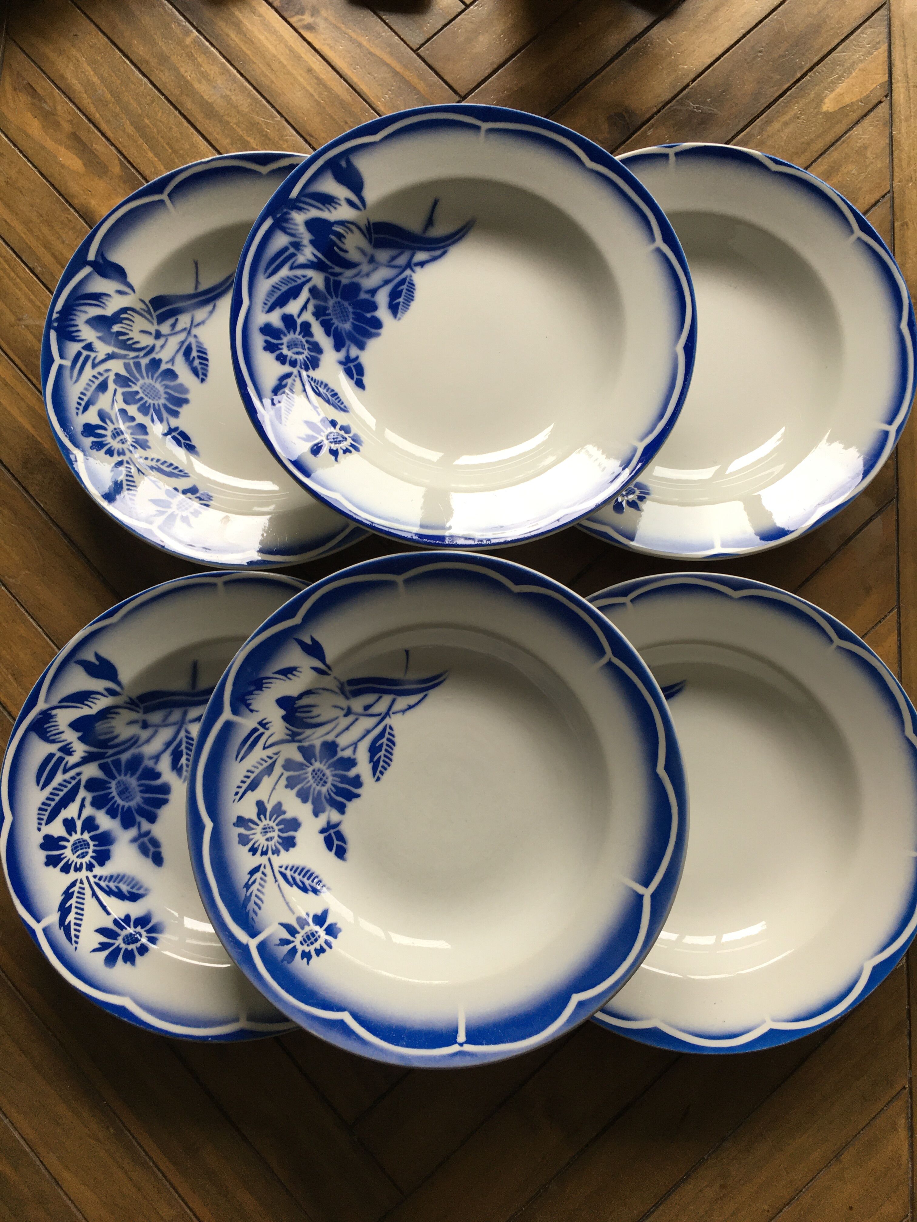 6 hollow plates Sarreguemines Model André