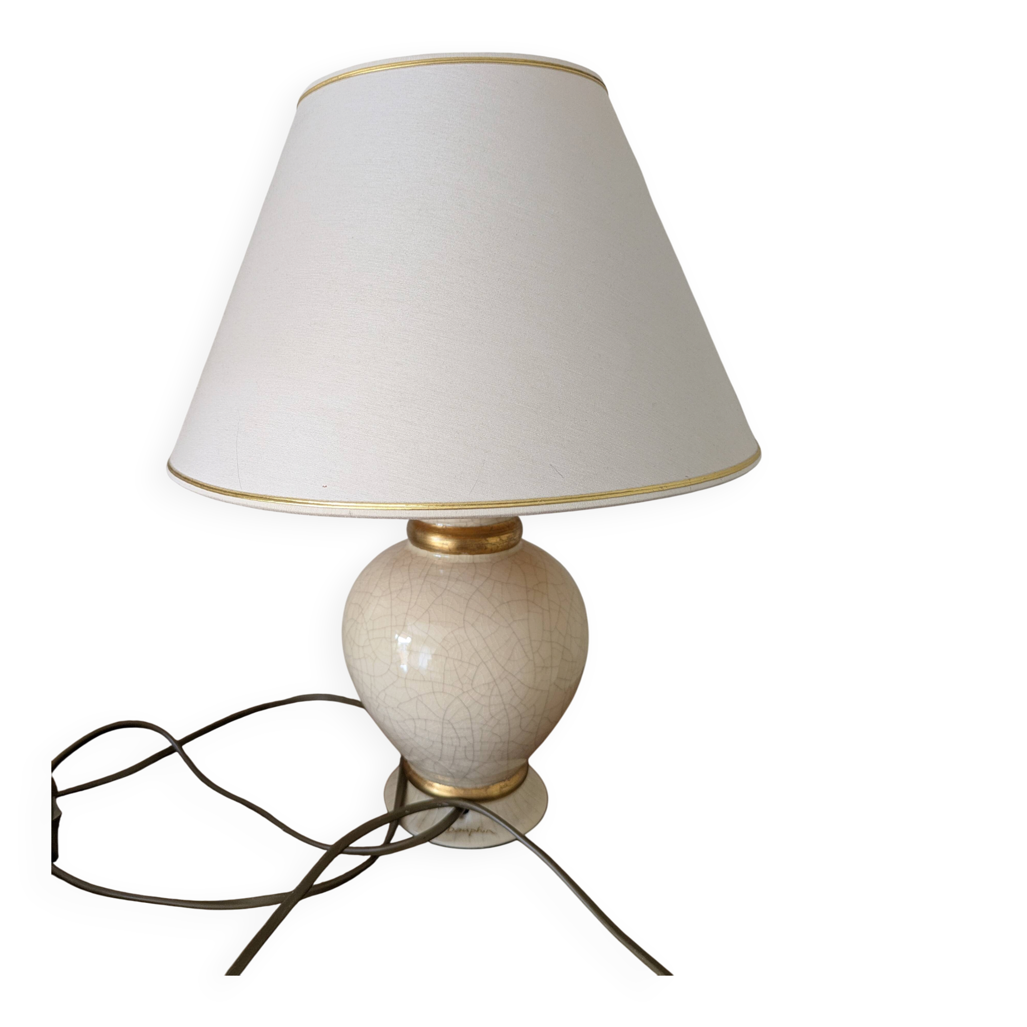 Set of 2 Crackled Ceramic Table Lamps with Gilding – Maison Le Dauphin