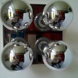 Ceiling or wall light in chromed metal and glass (Motoko Ishii for Staff
