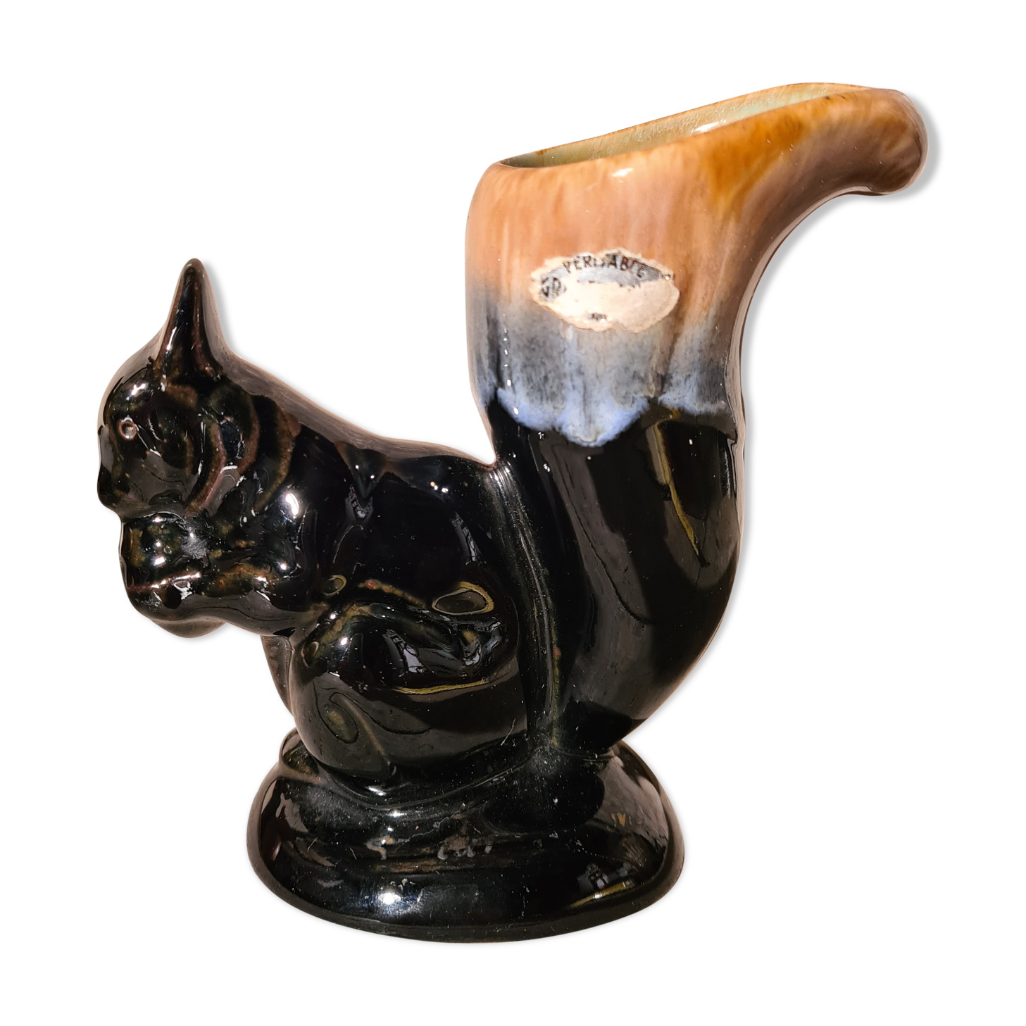Flaming sandstone squirrel vase
