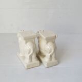 Serre-livres éléphants en céramique