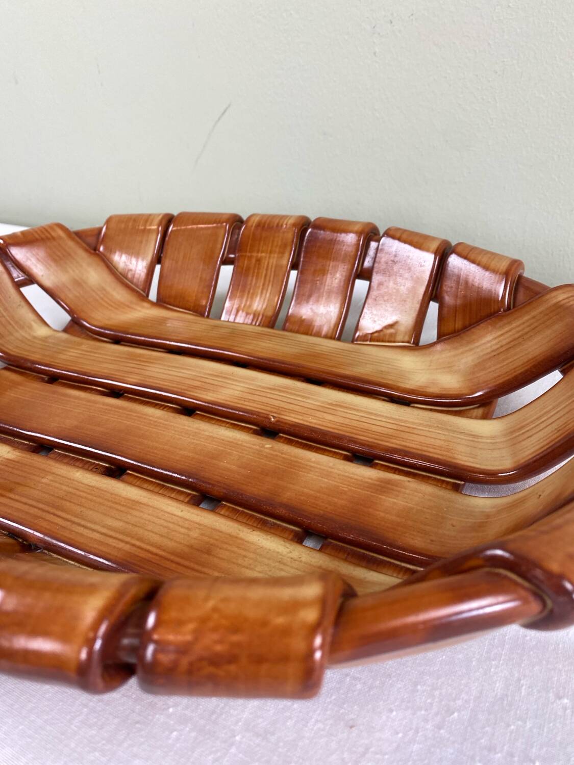 Woven ceramic basket