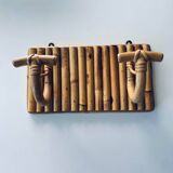 Rattan coat rack