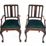 Ensemble de fauteuils de style Chippendalle, vers 1900. Après rénovation.
