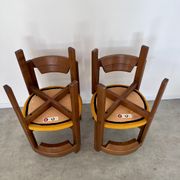 Set of 4 Scandinavian style chairs Girsberger 70s vintage solid wood