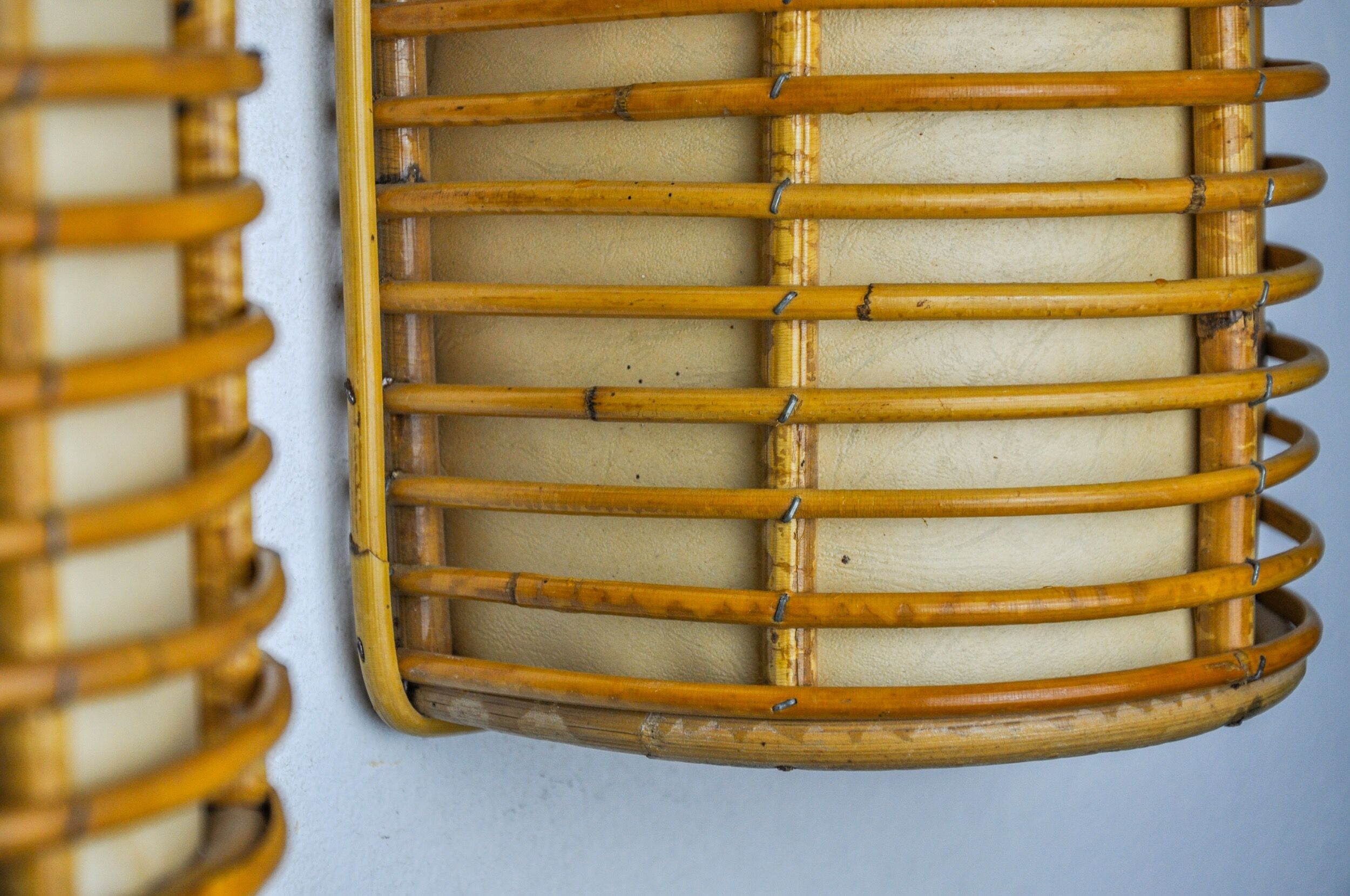 Pair of rattan sconces France 1960
