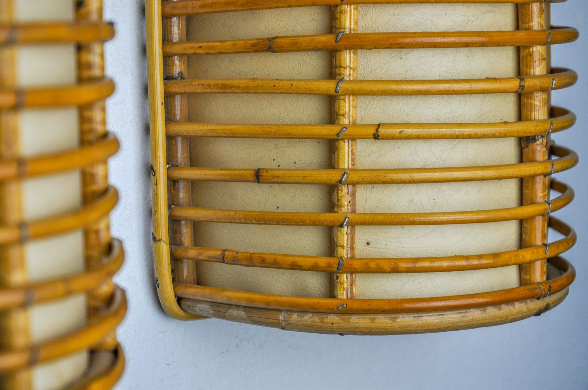 Pair of rattan sconces France 1960