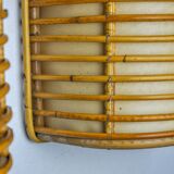 Pair of rattan sconces France 1960