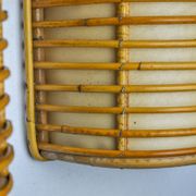 Pair of rattan sconces France 1960