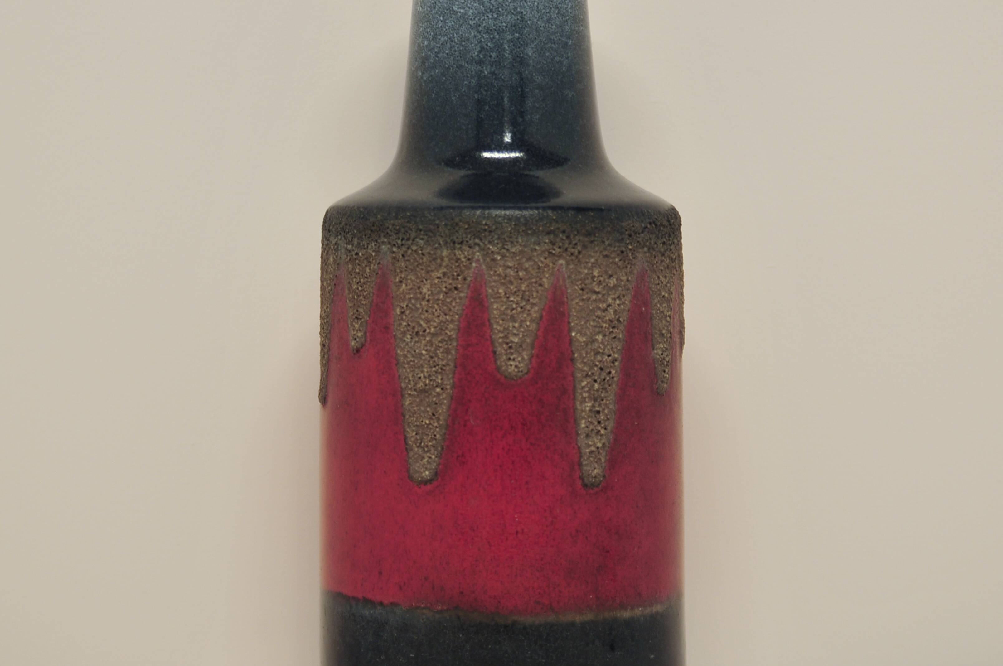 vintage red and grey-blue West Germany vase VEB Handelsleben