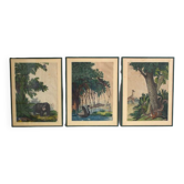 3 gravures animalières anciennes