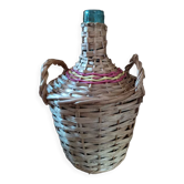 Dame Jeanne Bonbonne Bottle Touque bluish glass wicker Dp 1122414