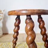 Modernist farm stool with screw legs